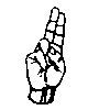 ASL finger spelling u